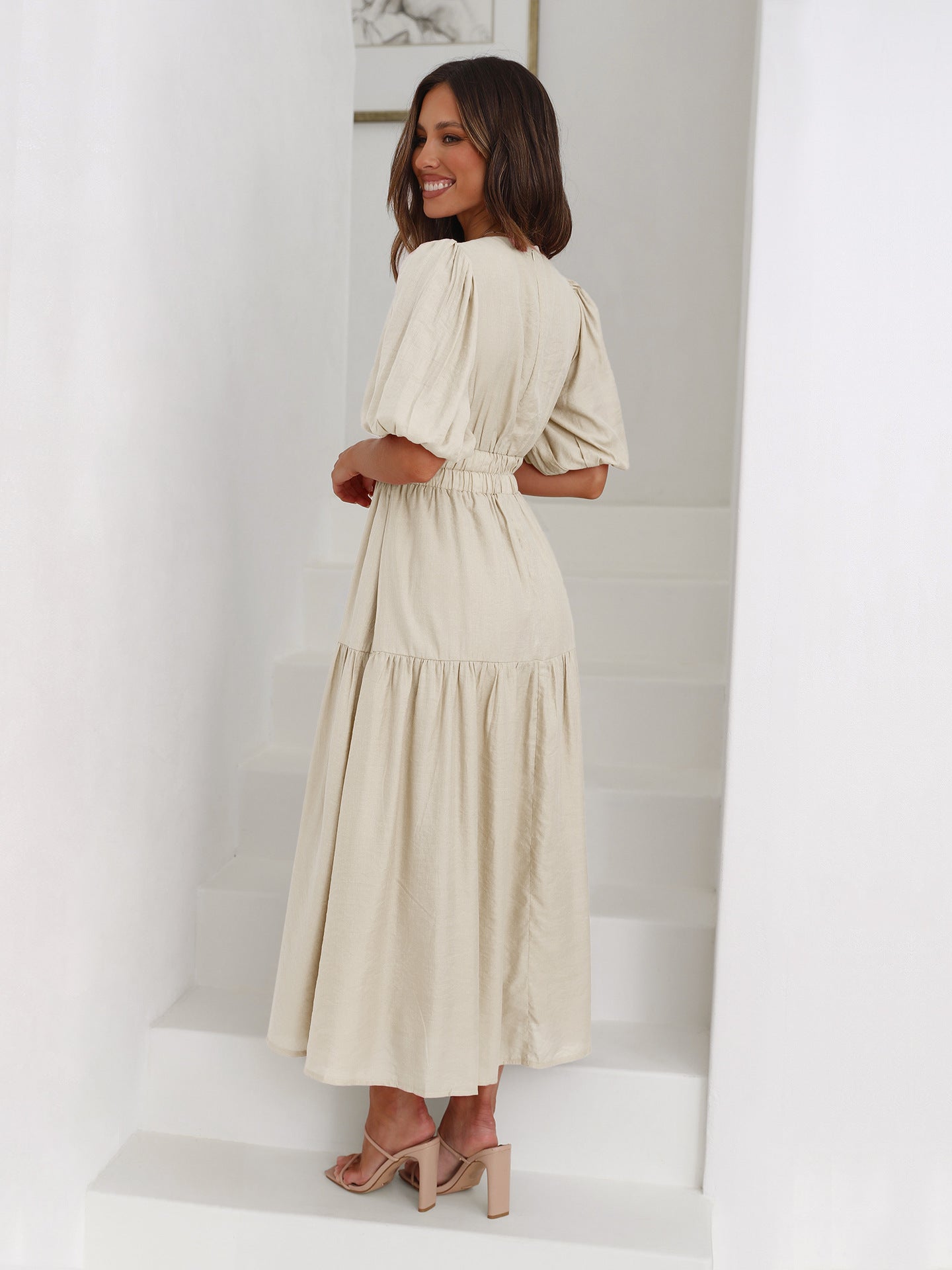 Bethany | Puff Sleeves Dress