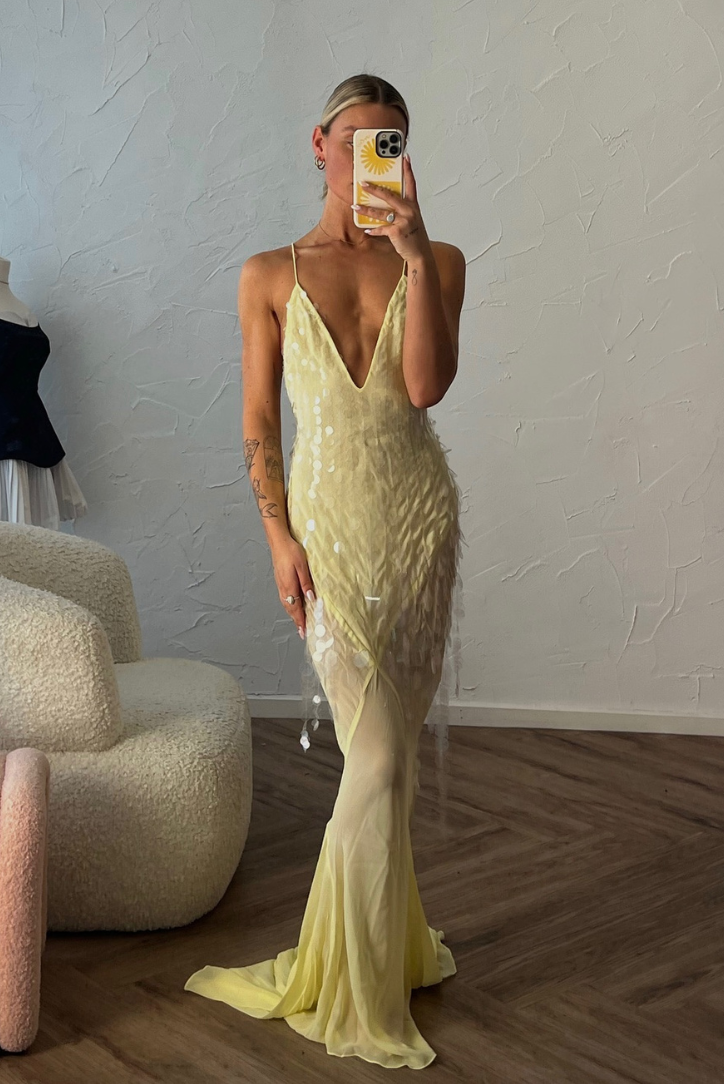 Aaliyah | Maxi šaty bez rukávů s výstřihem do V