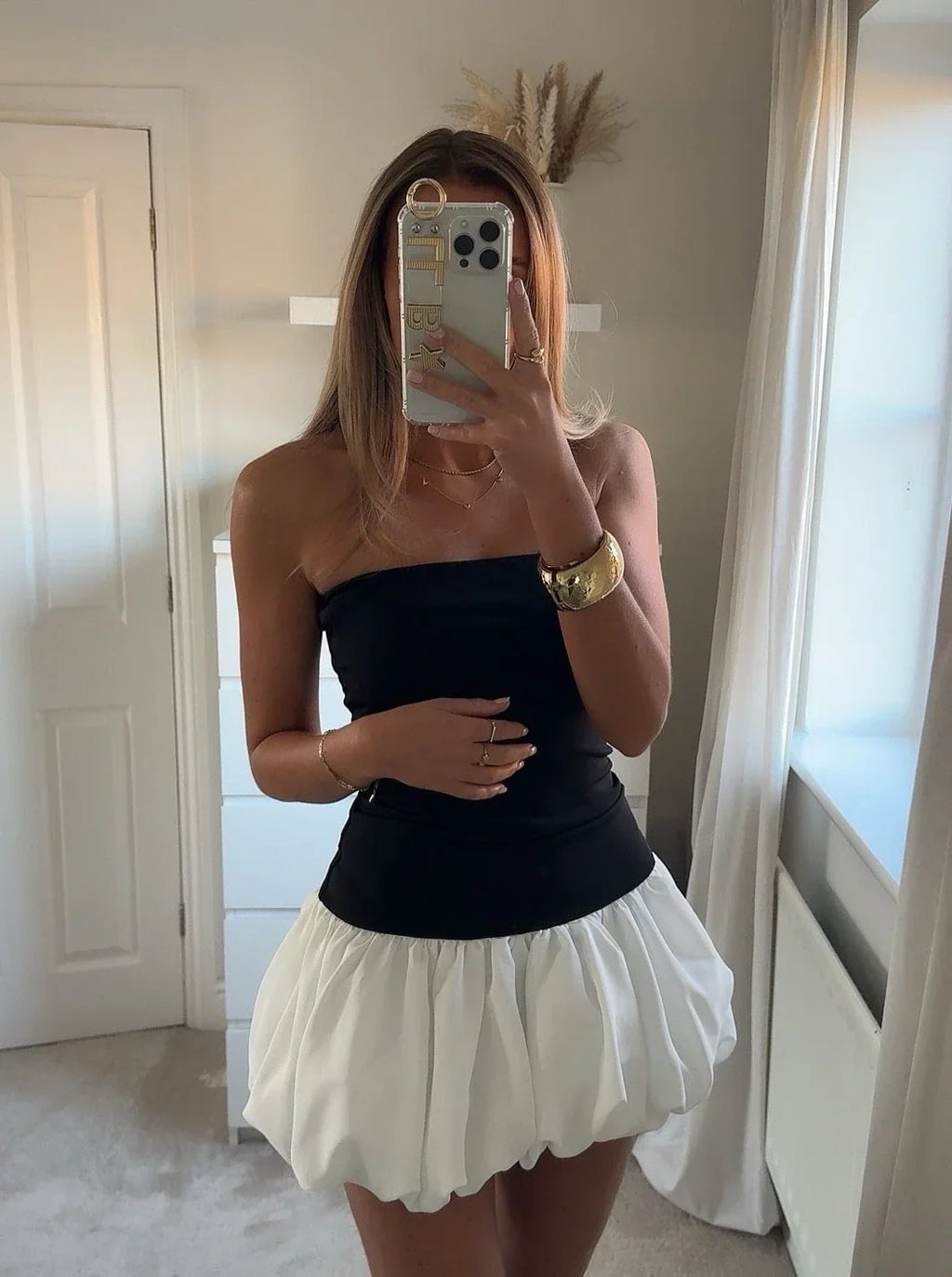 Danielle | Mini šaty s bublinkovým lemem