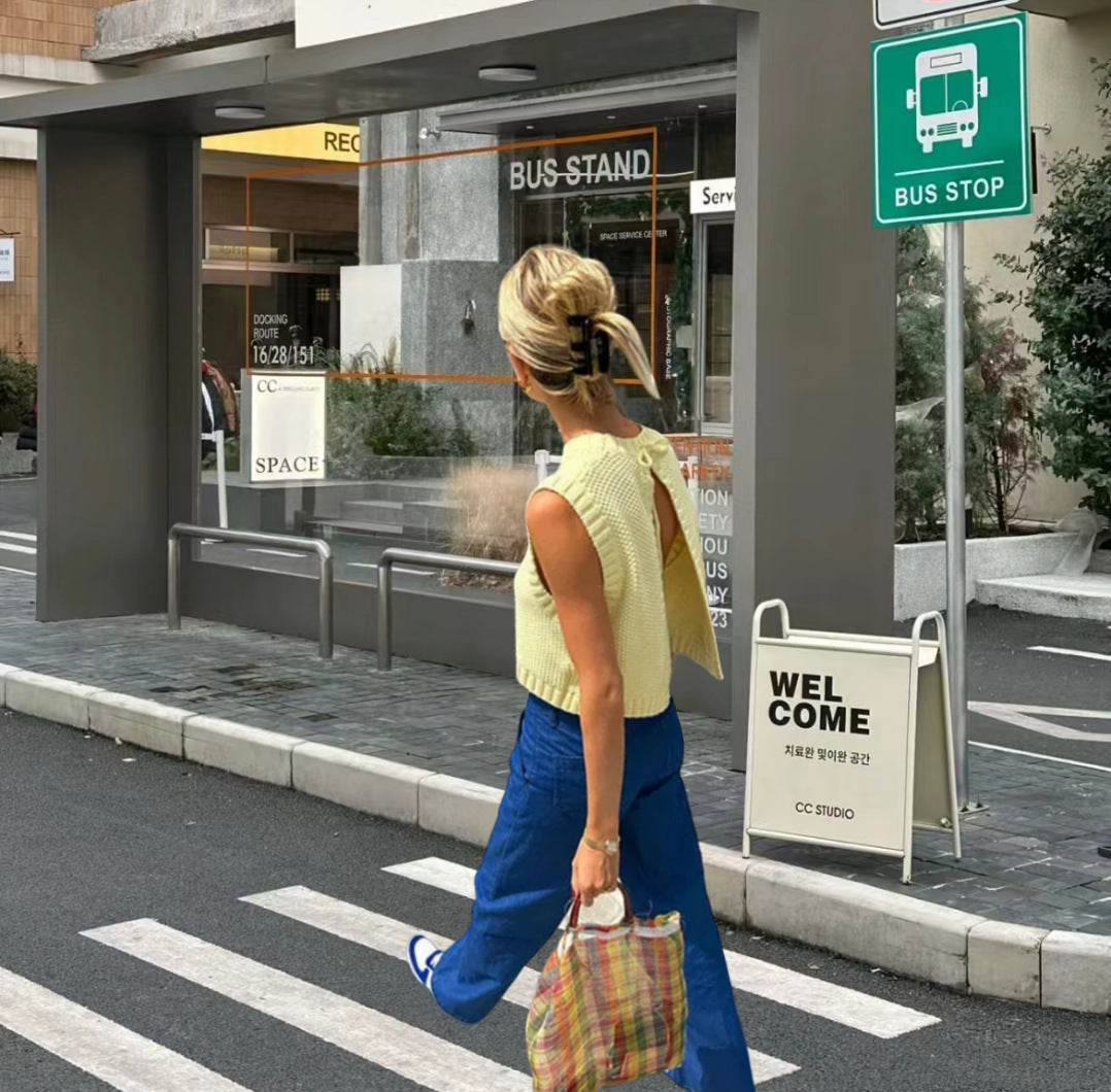 Amy | Pletený cardigan bez zadního dílu