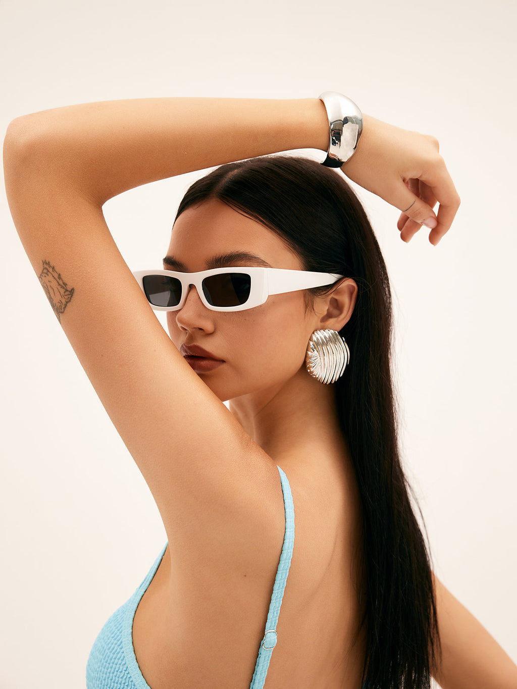 Zevina - Bílé Chic Sluneční Brýle