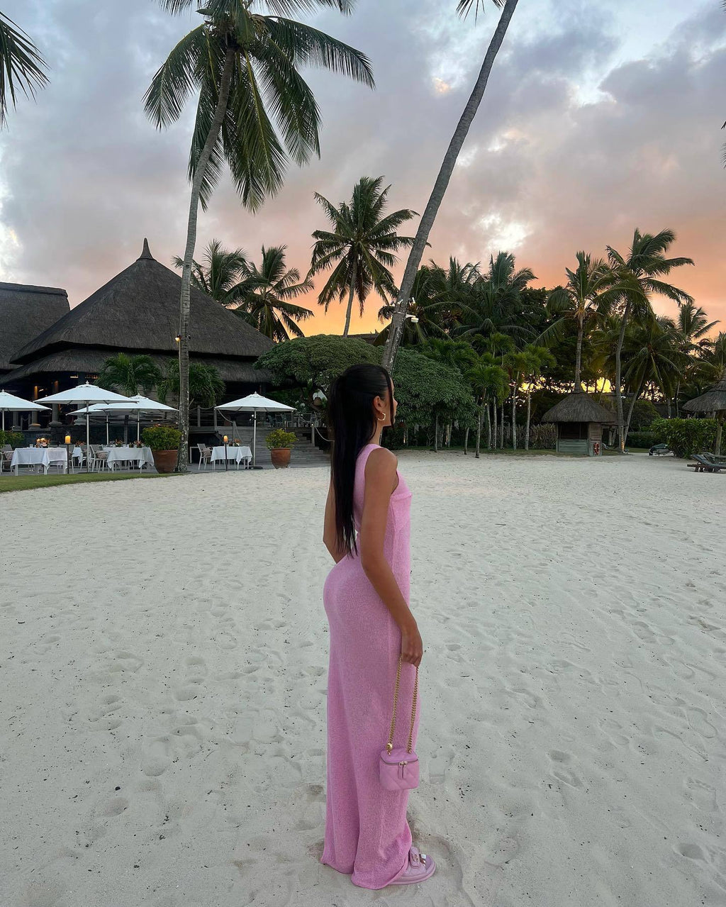 Mika | Maxi šaty s kulatým výstřihem