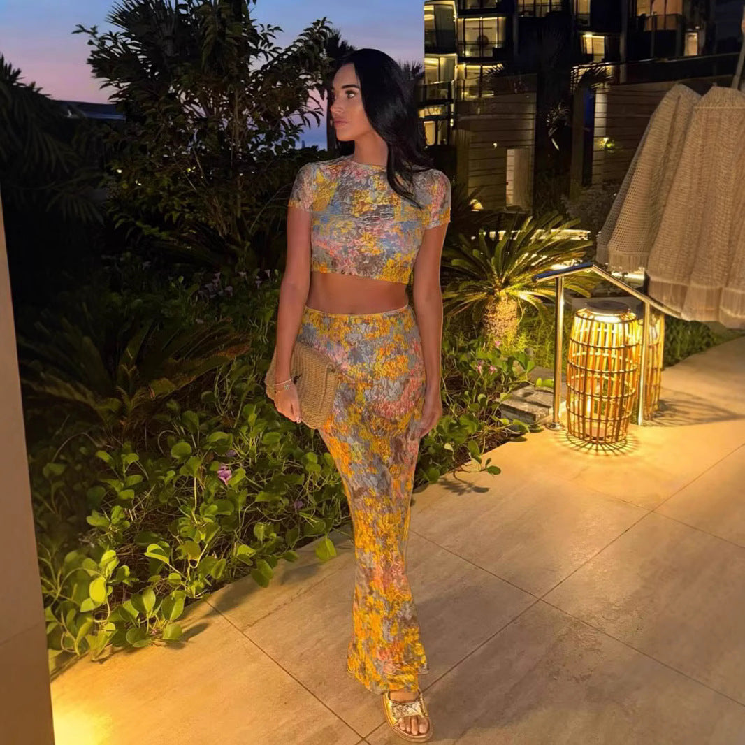 Amaris | Sada dvoudílného oblečení s květinovým potiskem