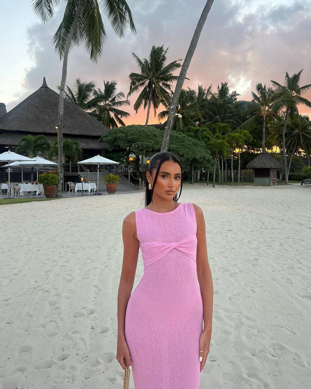 Mika | Pletené maxi šaty s kulatým výstřihem