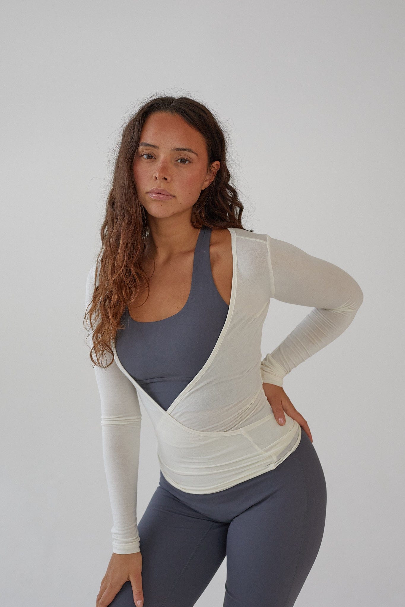 Zavinovací blůza - Bílá