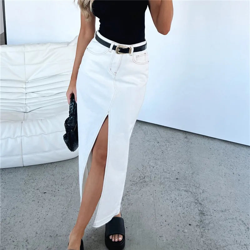 Džínová maxi sukně