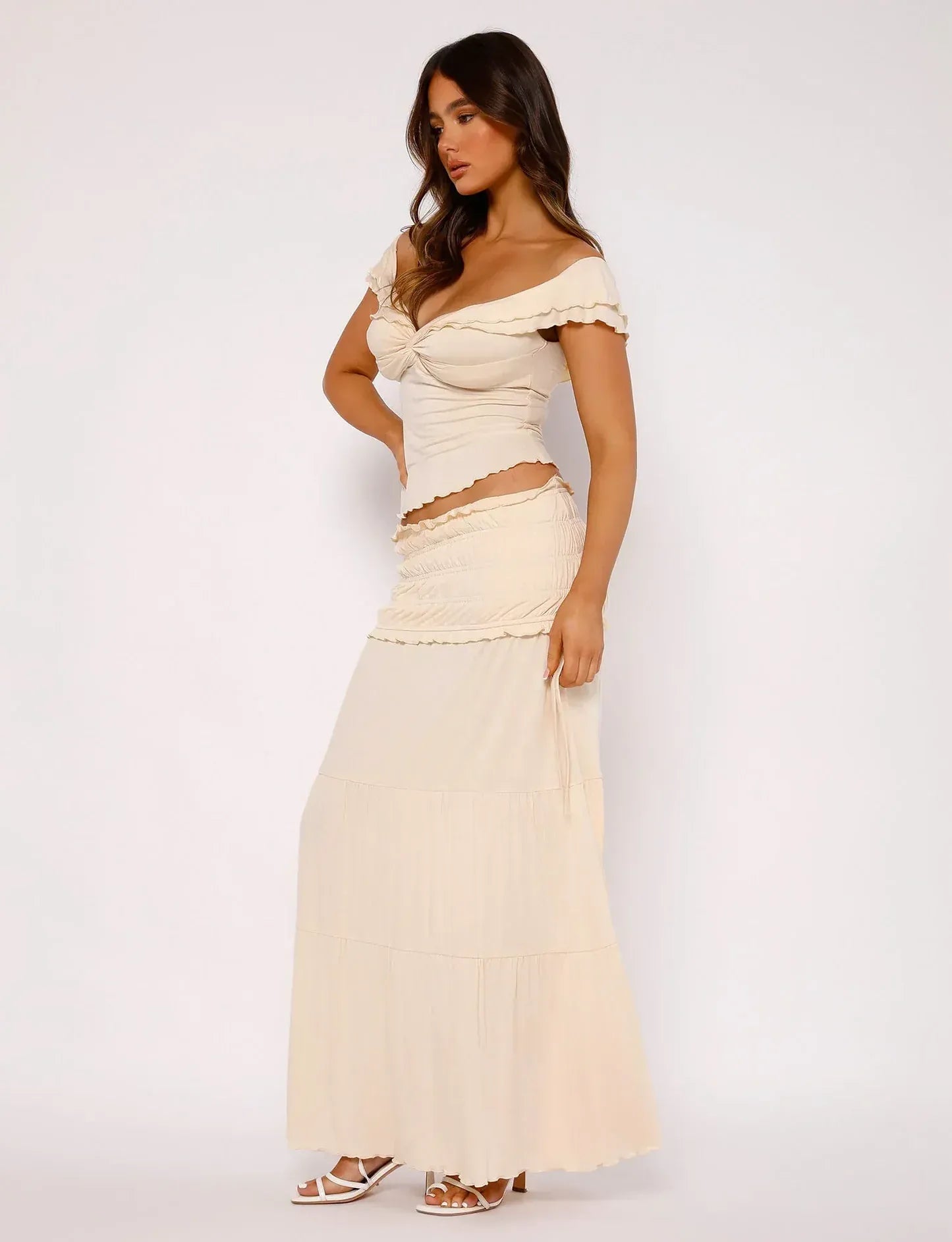 Paula | Volánkový top s maxi sukní Boho set