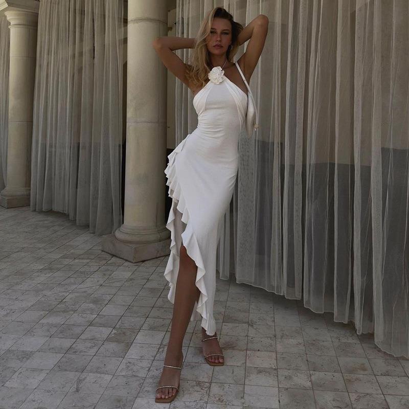 Juliana | Úzké květinové šaty s rozparkem