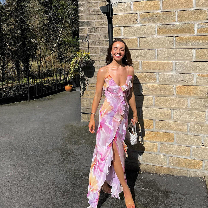 Nylah | Floral Ruffle Maxi Dress