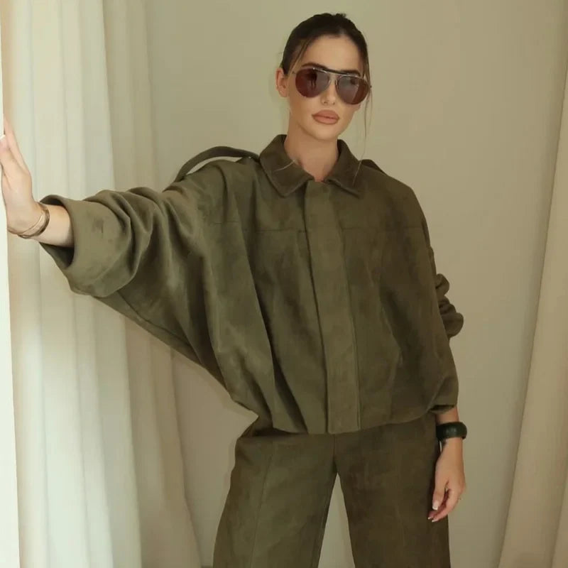 Semišová bomberová bunda VIRAL