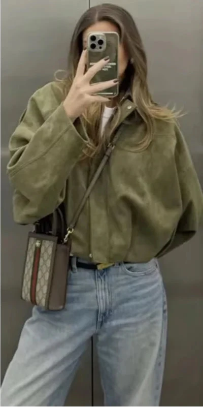 Semišová bomberová bunda VIRAL