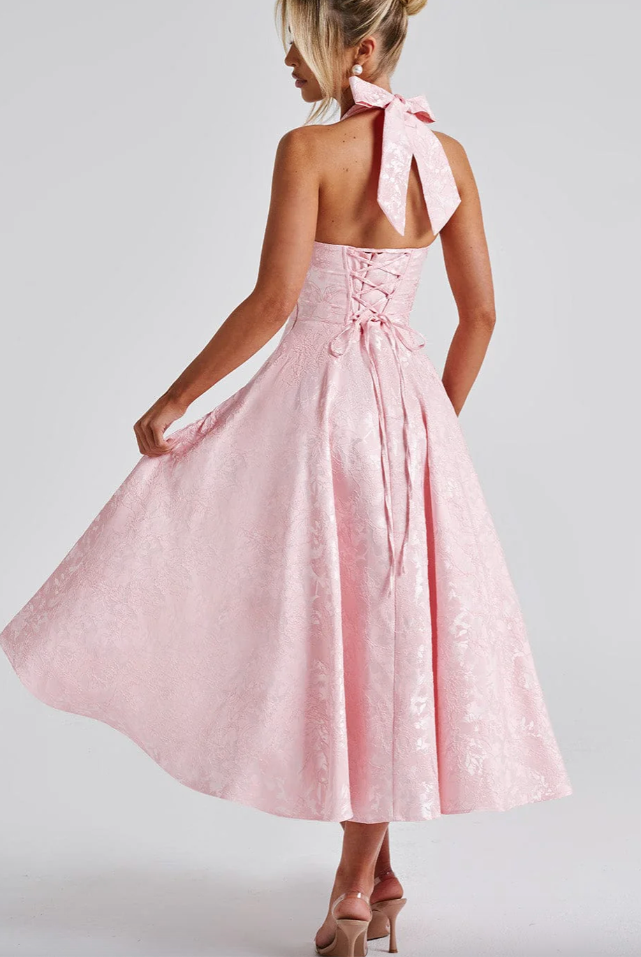 Esmeralda | Halter bezrukávové midi šaty