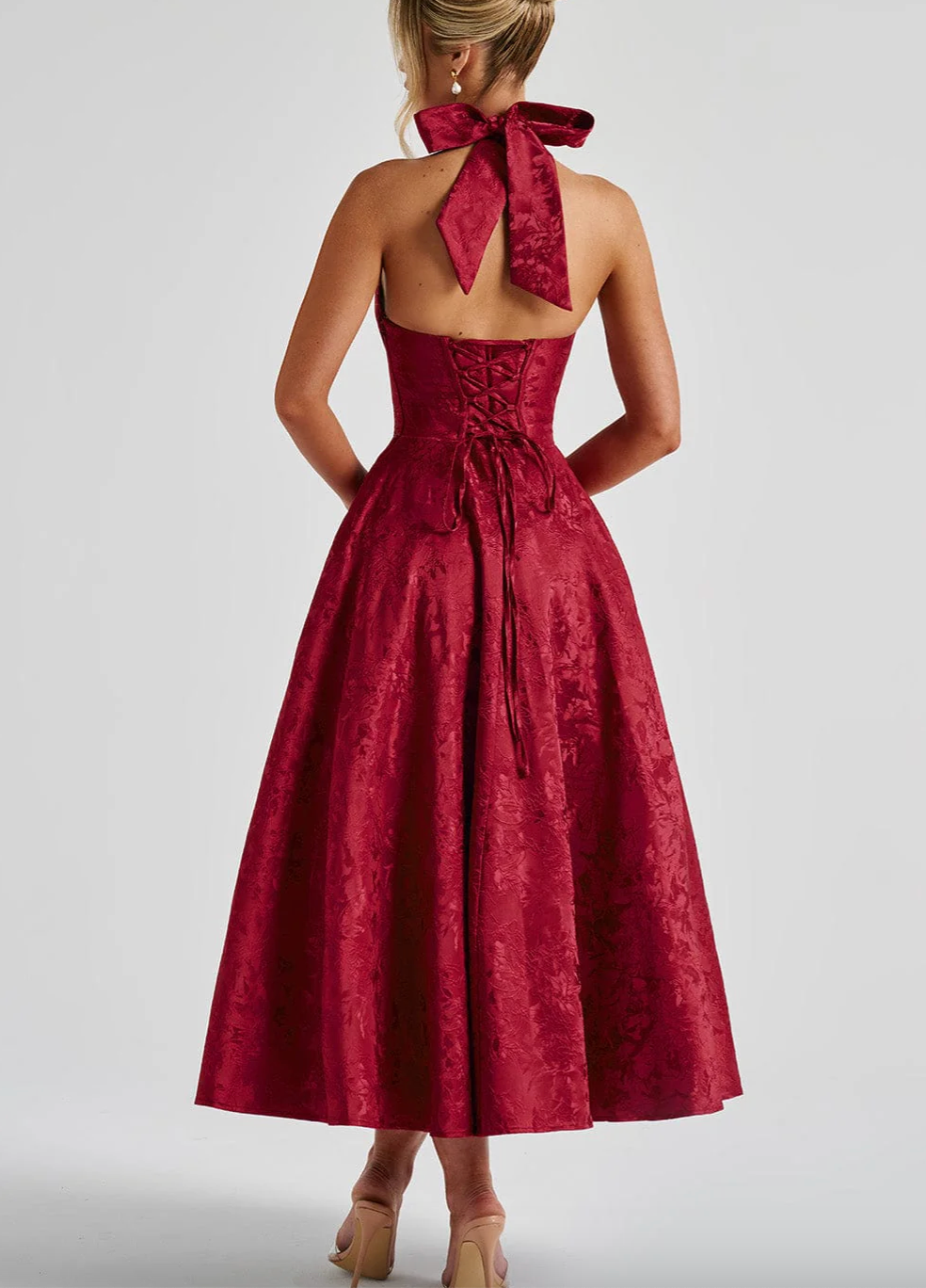 Esmeralda | Halter bezrukávové midi šaty