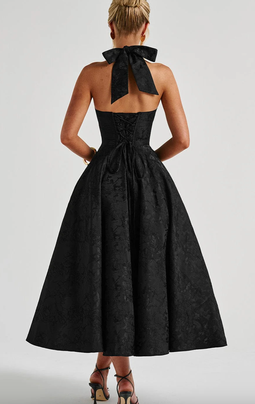 Esmeralda | Halter bezrukávové midi šaty