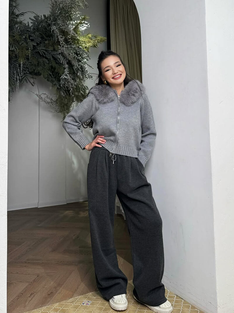 Mikina s kapucí z umělé kožešiny Alison