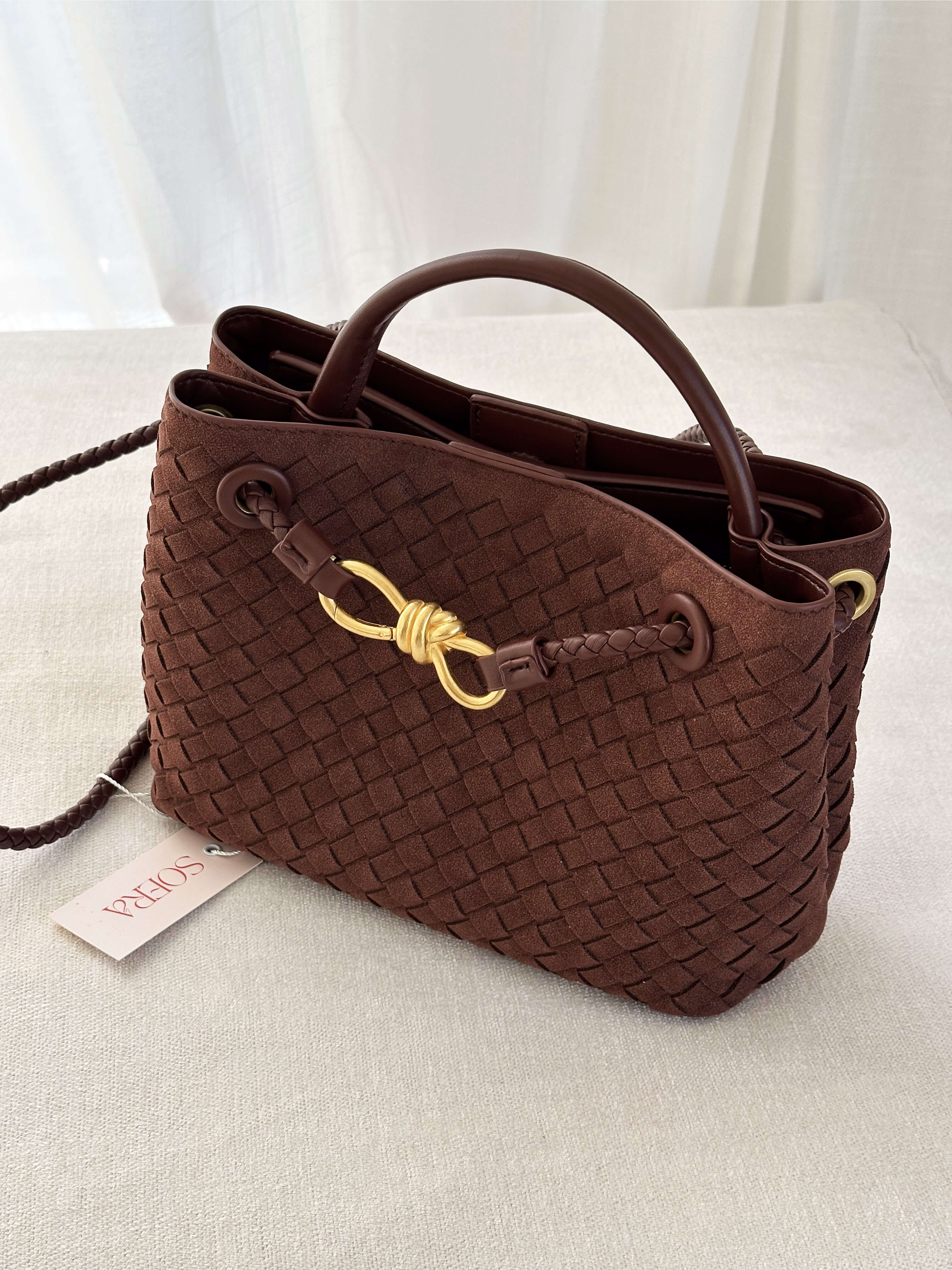 Kabelka Lucia z umělého semiše