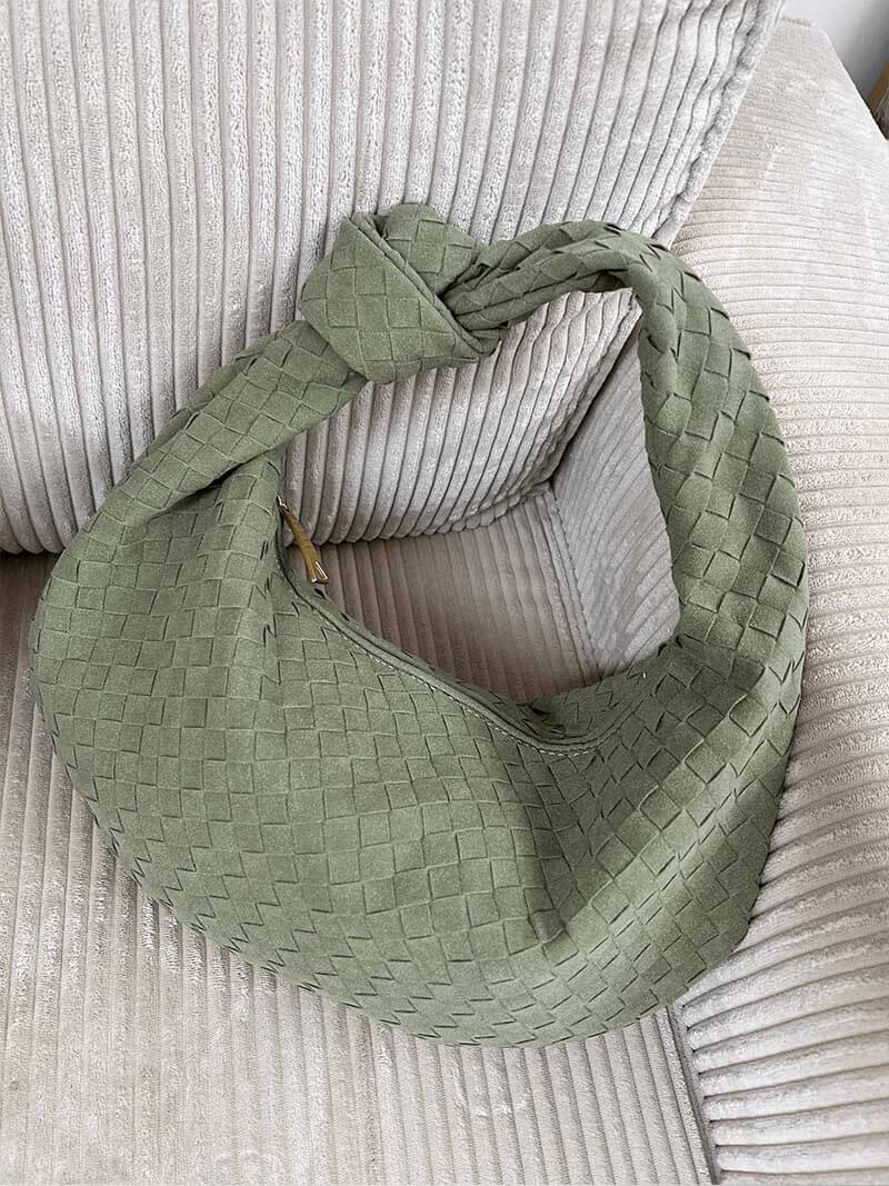 Tkaná taška střední semišová