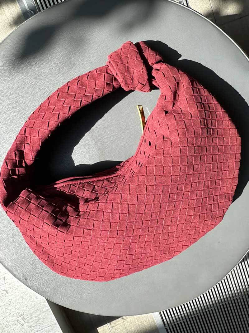 Tkaná taška střední semišová