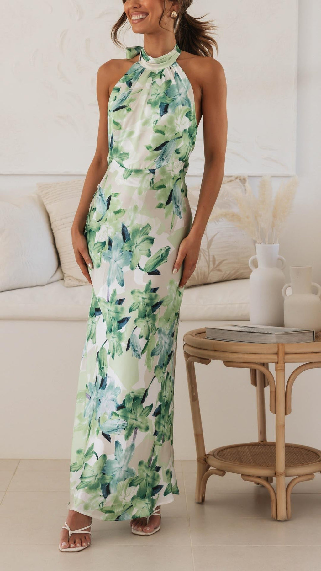 Shannon | Floral Halter Maxi Dress