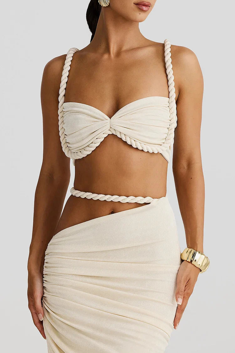 Alani | Maxi sukně s výřezem a nařasením