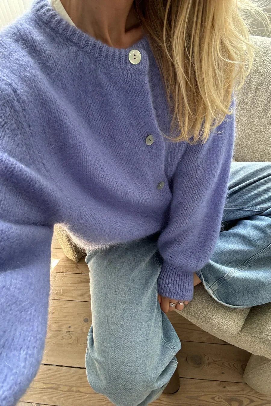 Pletená Vesta - Fialová