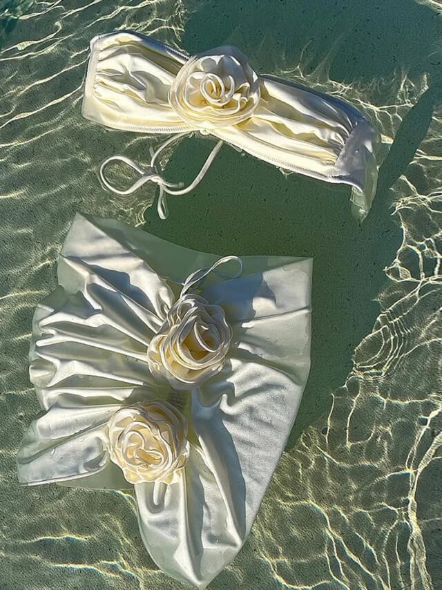 Lottie - Růžový třídílný bikini set