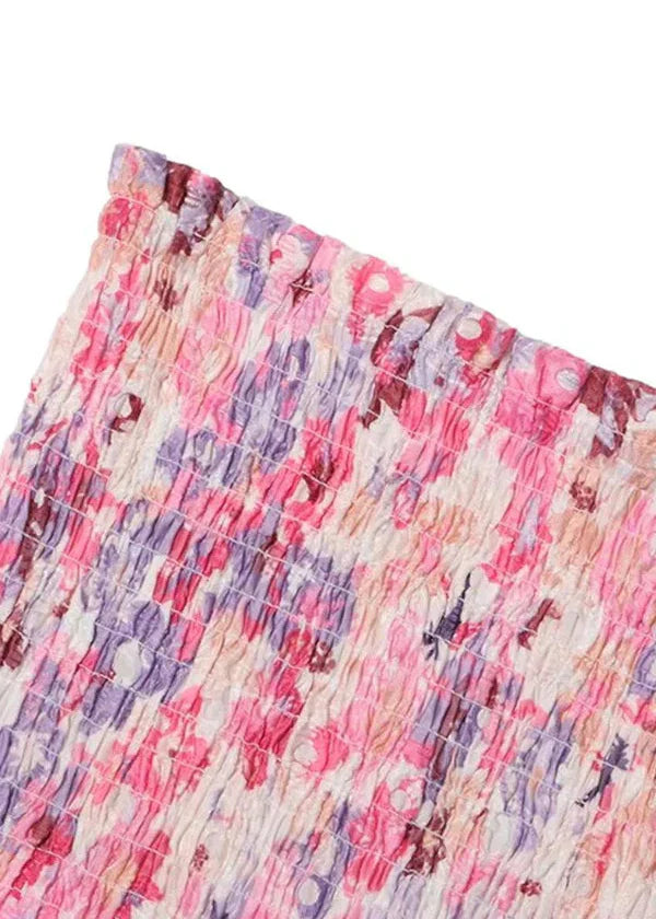 Cecilia | Šaty bez ramínek s květinovým vzorem